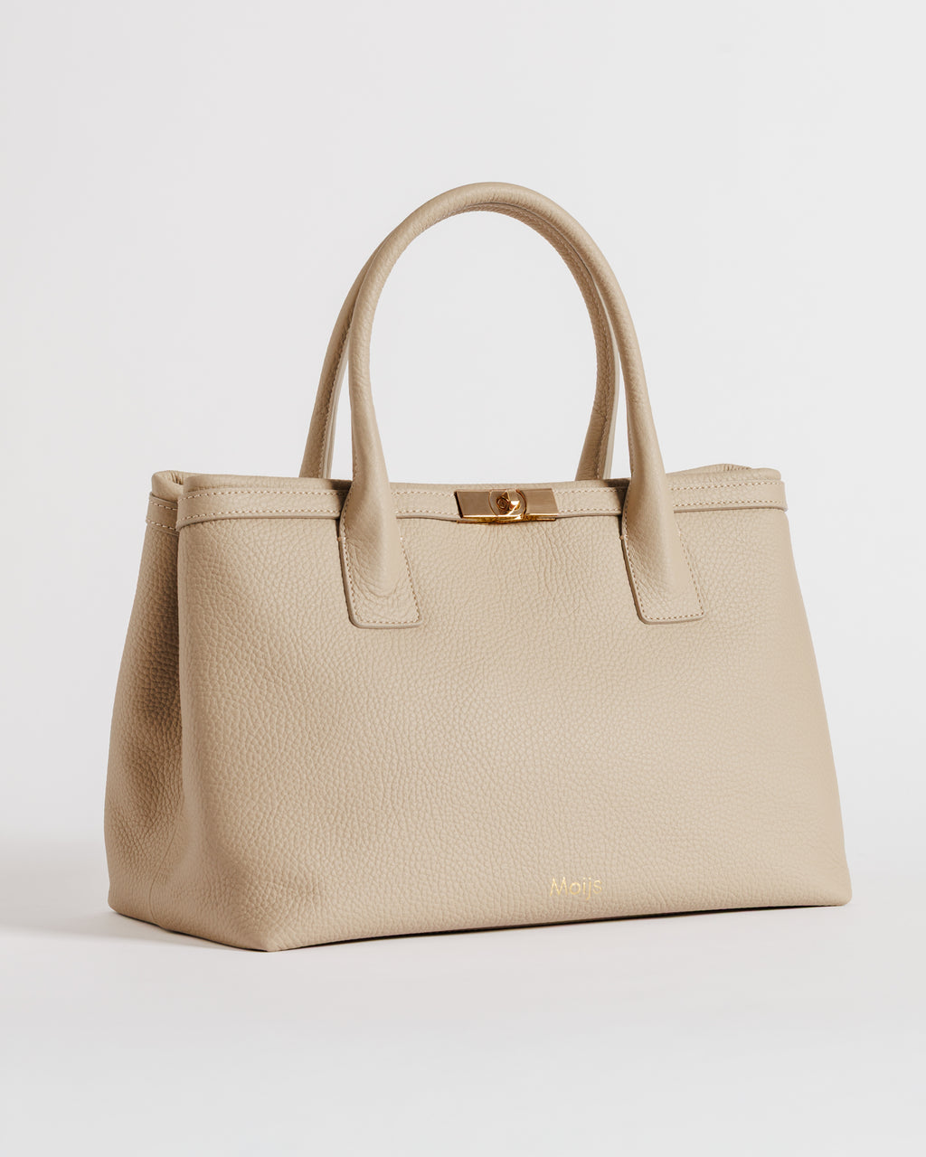 Borsa Khaite in pelle beige Made in Italy Moijs vista frontale