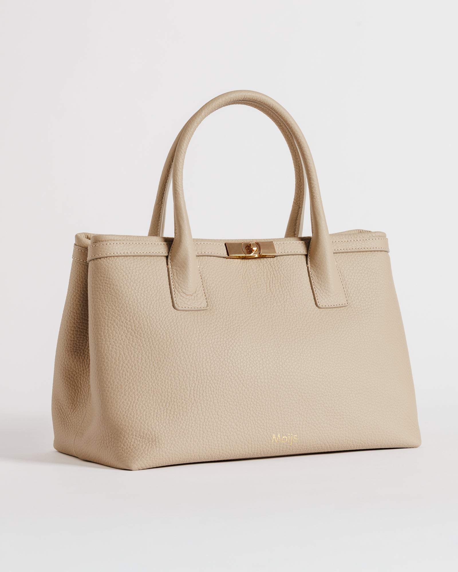 Borsa Khaite in pelle beige Made in Italy Moijs vista frontale