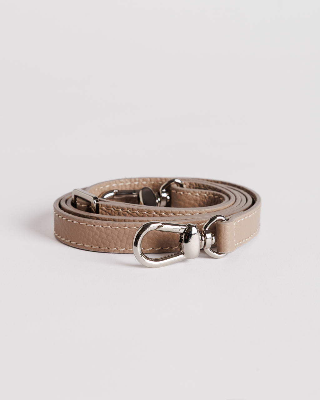 Tracolla regolabile della mini borsa Moijs beige in pelle italiana