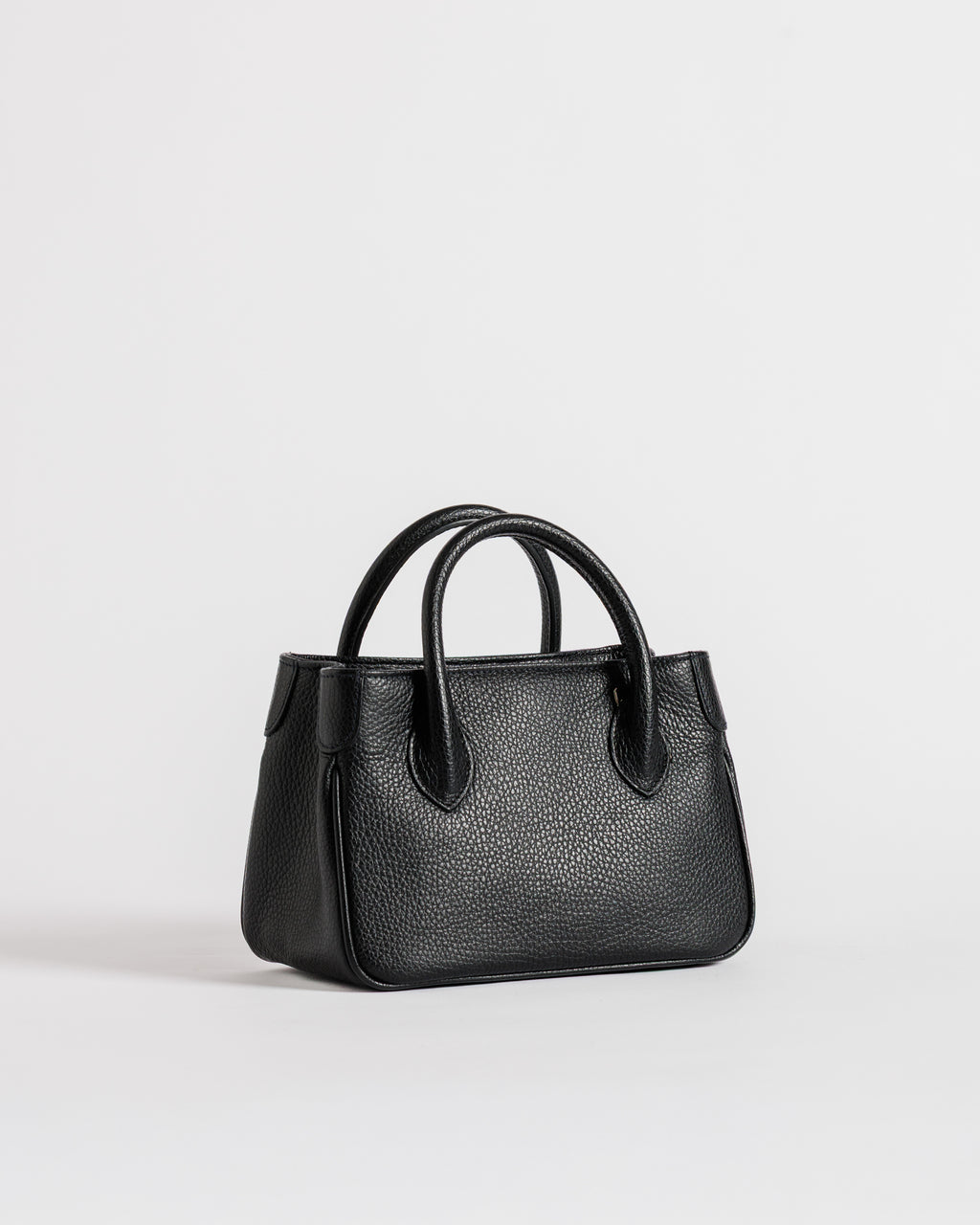Mini borsa nera Moijs in pelle di vitello vista laterale