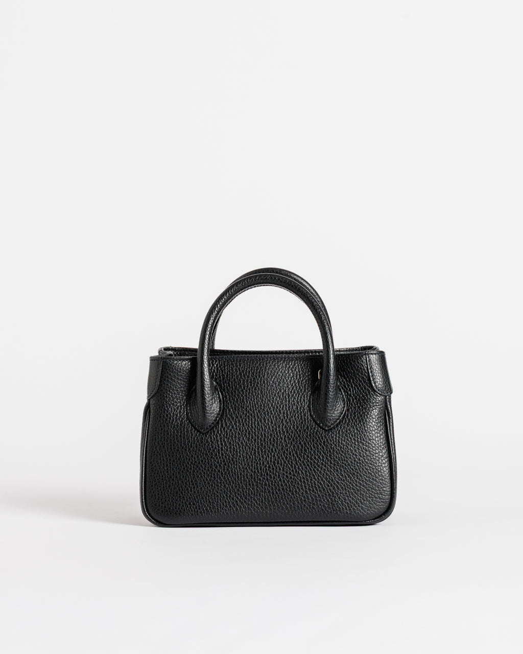 Mini borsa Moijs in pelle di vitello nera con manici strutturati